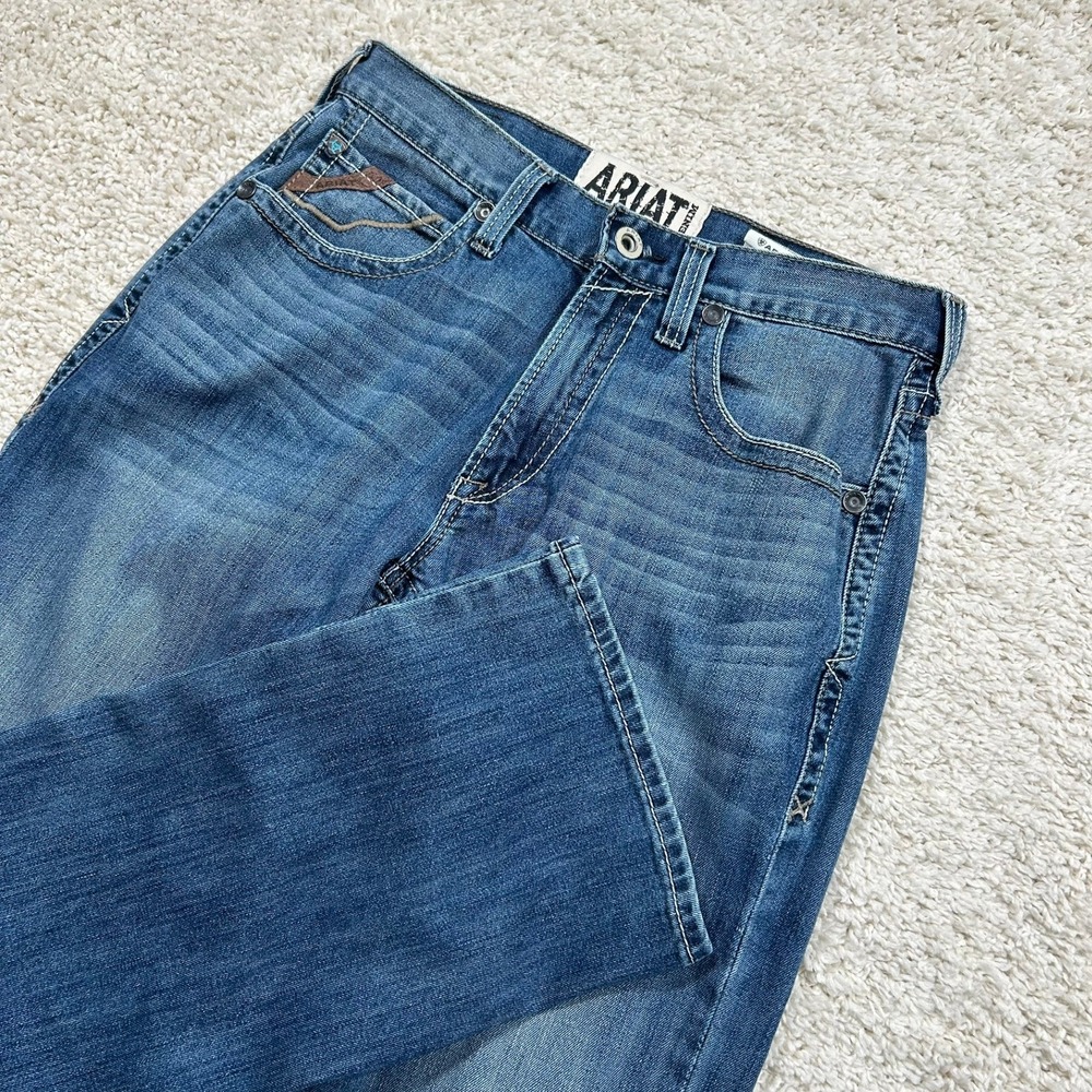 Ariat M5 Slim Straight Jeans 32x34 Blue Denim Medium Wash Western Workwear